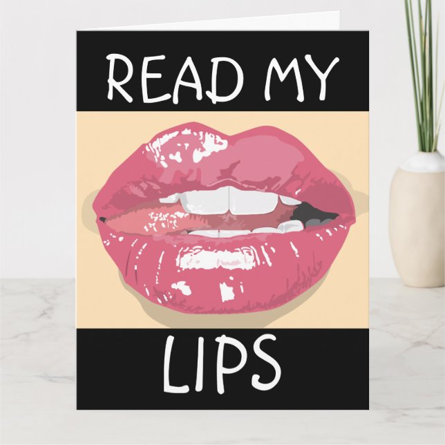 JE VOUS AIME LIRE MES LÈVRES CARTE DE SALUT POUR L (Devant)