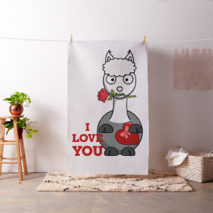 je vous aime tissu alpaga