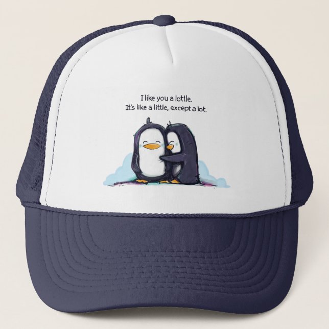 Je vous aime un casquette de pingouins de Lottle (Devant)