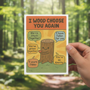 Je vous choisirais encore en bois - Carte drôle po