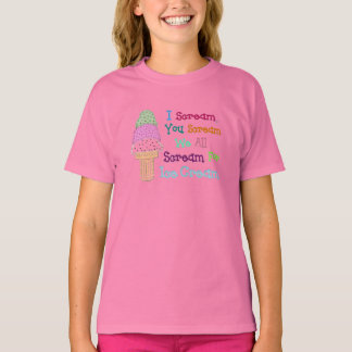 Je vous crie IceCream Girl's Ringer T-Shirt