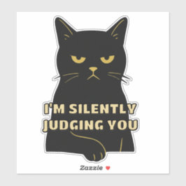 Je vous juge en silence - Drôle Sticker de chat no