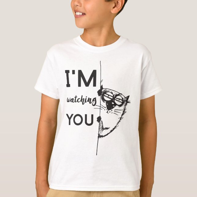 Je vous observe T-shirt, T-shirt de chat (Devant)
