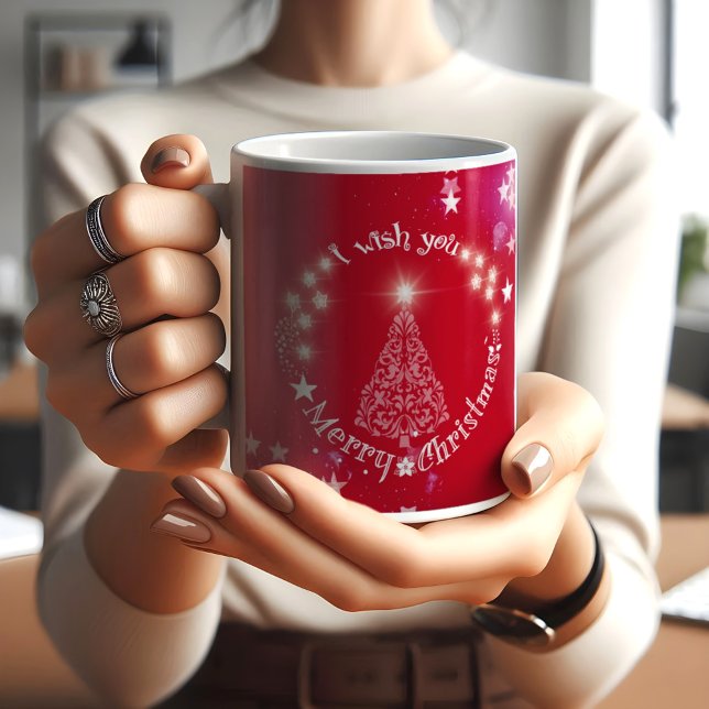 Je vous souhaite de Joyeux Cristmas Mug Café Rouge (Créateur téléchargé)