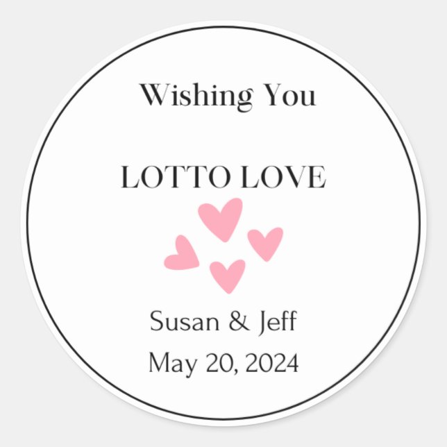 Je vous souhaite Loto Loto Love Étiquette (Devant)