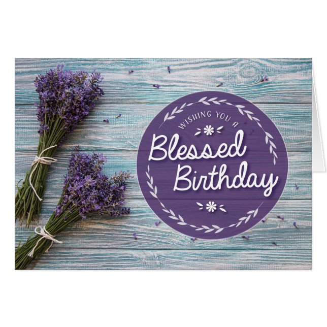 Je vous souhaite un anniversaire béni avec Lavende (Devant horizontal)