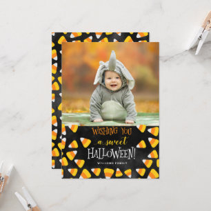 Je Vous Souhaite Un Carte photo D'Halloween Sucré