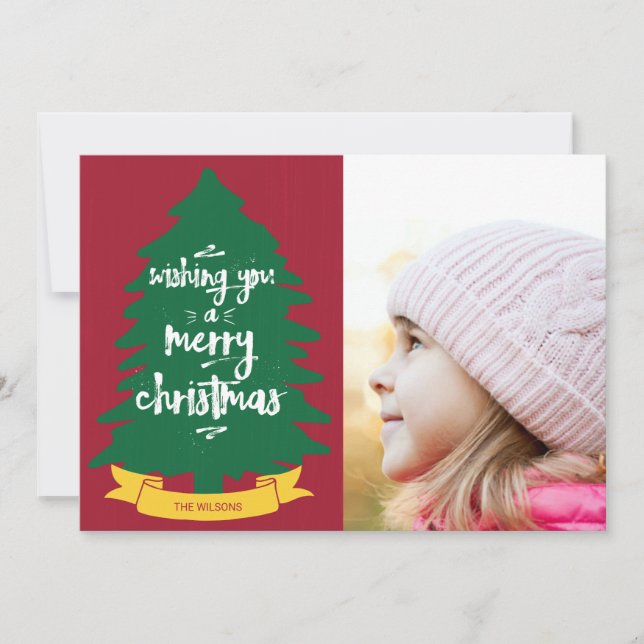 Je vous souhaite un joyeux Carte photo d'arbre de  (Devant)