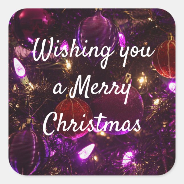 Je vous souhaite un joyeux Stickers violet de Noël (Devant)