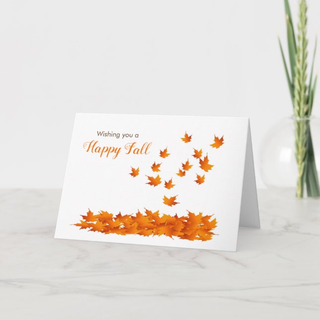 Je vous souhaite une bonne carte de feuilles d'aut (Devant)