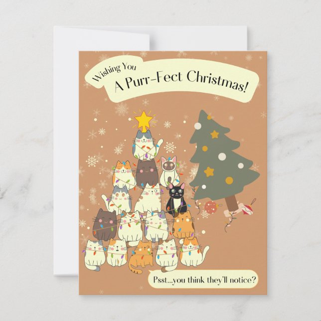Je vous souhaite une carte de Noël Purr-Fect (Devant)