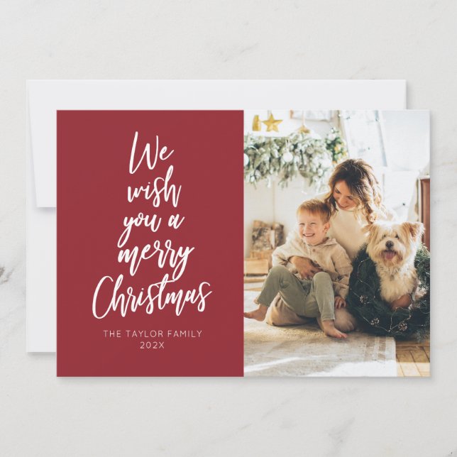 Je vous souhaite une joyeuse carte de Noël rouge p (Devant)