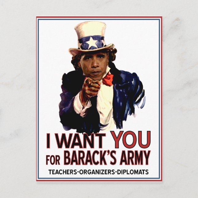 Je vous veux - carte postale politique d'Obama (Devant)