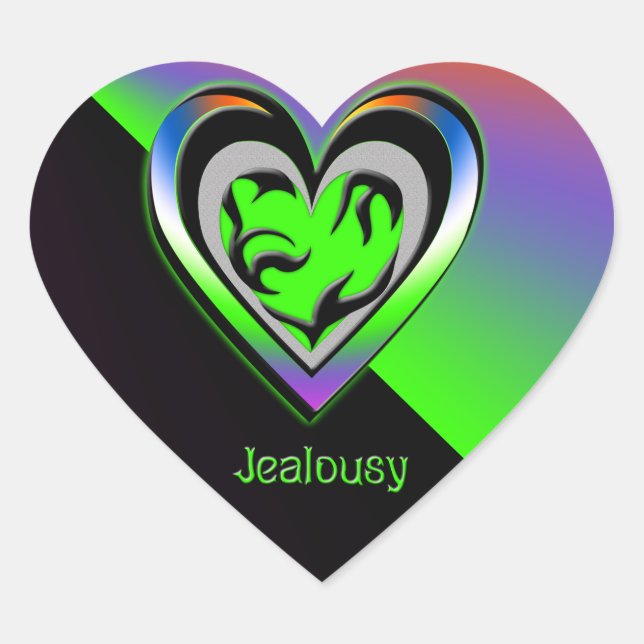 Jealousy Herz-Aufkleber (Vorderseite)