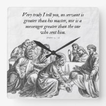 Jean 13:16 Bible chrétienne Jésus Horloge murale