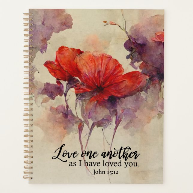 Jean 15:12 Aimez-Vous Une Autre Bible Verse Rouge  (Devant)