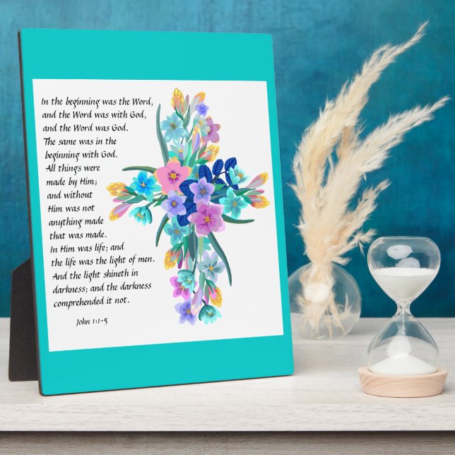 Jean 1:1-5 Plaque (Côté)