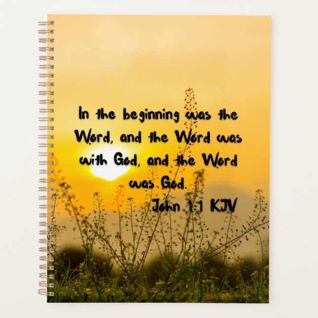 Jean 1:1 Bible Verse Calendrier Planificateur (Devant)