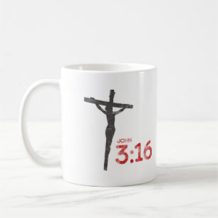 Jean 3:16 Jésus Crucifix Bible Verse Coffee Mug