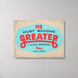 Jean 3:30 toile enveloppée