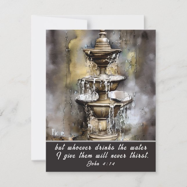 Jean 4:14 Quiconque boit l'eau que je donne Carte (Devant)