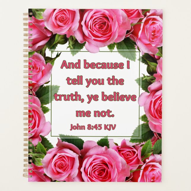Jean 8:45 Bible Verse Calendrier Planificateur (Devant)
