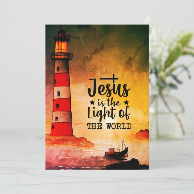 Jean 8 Jésus est la Lumière du Monde Carte Plat (Debout devant)