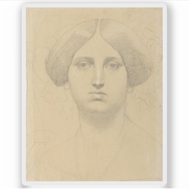 Jean-Auguste-Dominique Ingres - Madame Moitessier Aufkleber (Vorderseite)