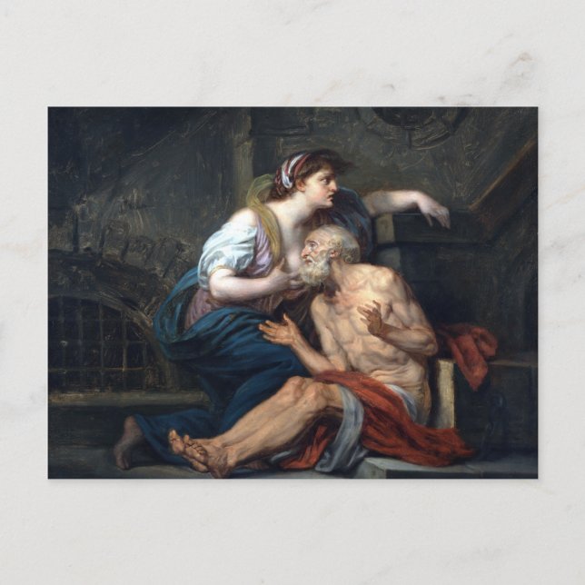 Jean-Baptiste Greuze Cimon und pero-römische Wohlt Postkarte (Vorderseite)