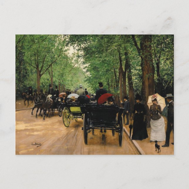 Jean Beraud - Bois de Boulogne Feiertagspostkarte (Vorderseite)