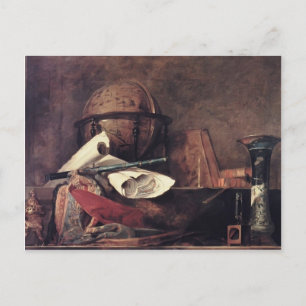 Jean Chardin - Die Attribute der Wissenschaften Postkarte