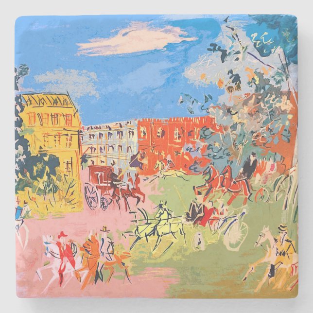 Jean Dufy Horsemen Stone Untersetzer (Vorderseite)