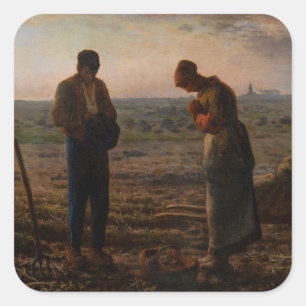 Jean-Francois Millet - Das Angelus Quadratischer Aufkleber