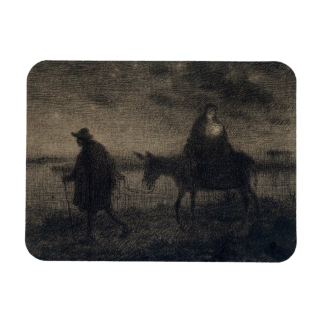 Jean-Francois Millet - Der Flug nach Ägypten Magnet (Horizontal)