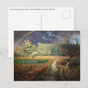 Jean-Francois Millet - Frühling in Barbizon Postkarte