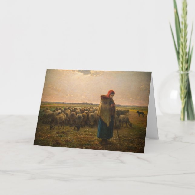 Jean-Francois Millet - Hirdess and Flock 1863 Karte (Vorderseite)