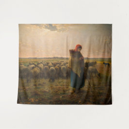 Jean-Francois Millet - Hirdess and Flock 1863 Wandteppich