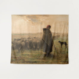 Jean-Francois Millet - Hirdess and Flock 1865 Wandteppich