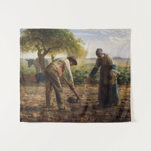 Jean-Francois Millet - Kartoffelpflanzer Wandteppich (Vorderseite (Horizontal))