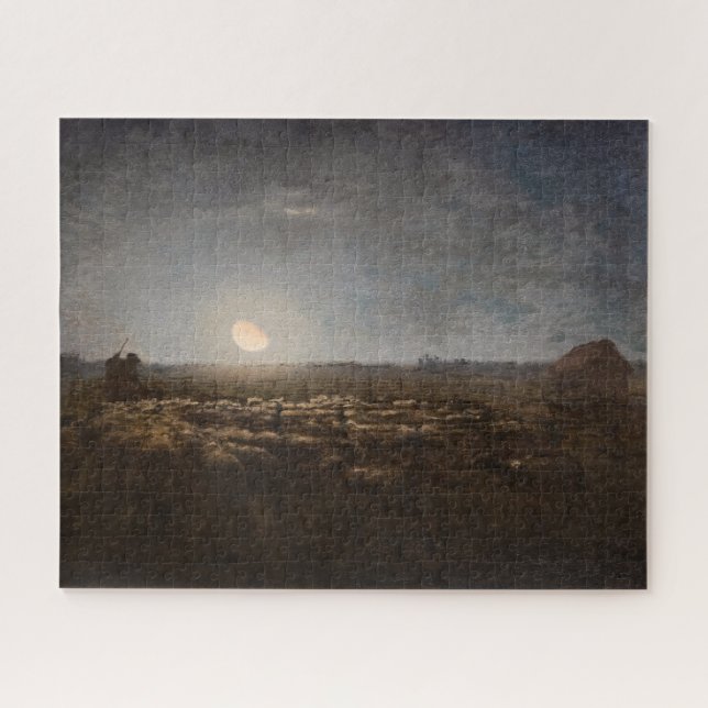 Jean-Francois Millet - Sheepfold, Mondlicht 1872 (Horizontal)