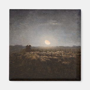 Jean-Francois Millet - Sheepfold, Mondlicht 1872 Magnet