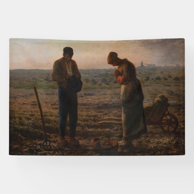 Jean-Francois Millet - The Angelus Banner (Horizontal)