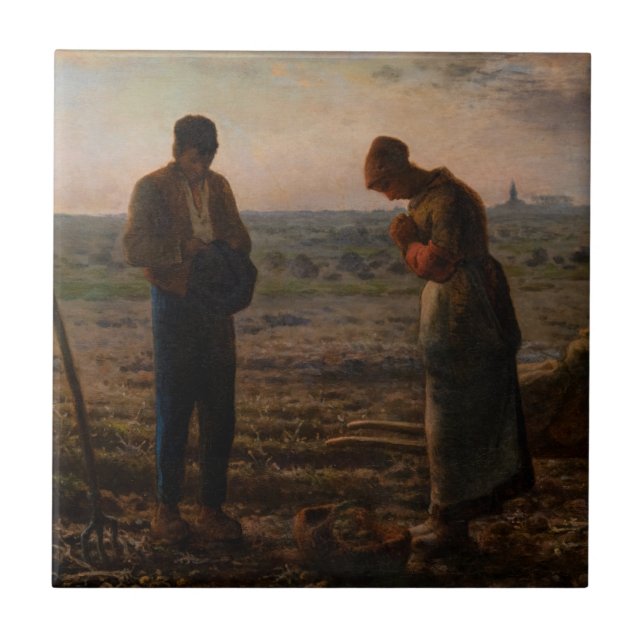 Jean-Francois Millet - The Angelus Fliese (Vorderseite)