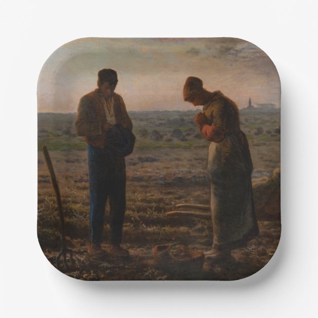 Jean-Francois Millet - The Angelus Pappteller (Vorderseite)