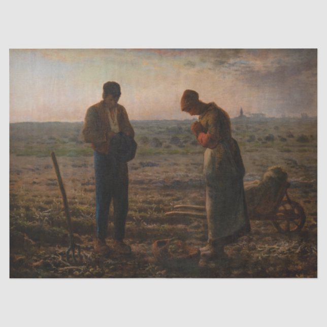 Jean-Francois Millet - The Angelus Seidenpapier (Vorderseite)
