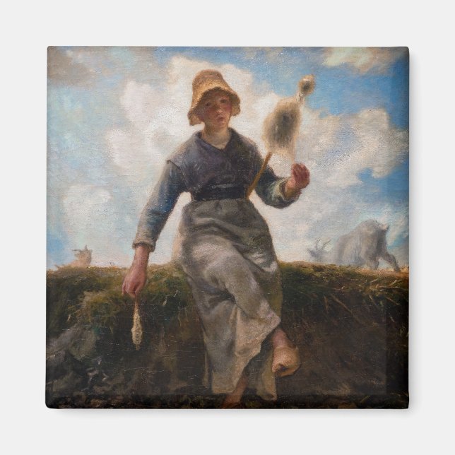 Jean-Francois Millet - The Spinner Girl Magnet (Vorne)