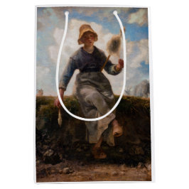Jean-Francois Millet - The Spinner Girl Mittlere Geschenktüte