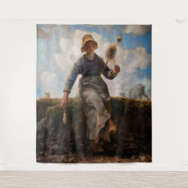 Jean-Francois Millet - The Spinner Girl Wandteppich
