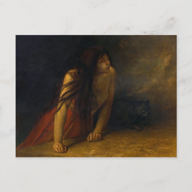 Jean-Francois Portaels Die Hexe Postkarte (Vorderseite)