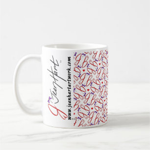 Jean-Hirsch-Grafiklogos und -herzen Kaffeetasse